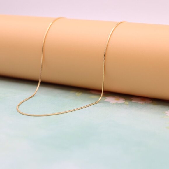 Delicate Rose Gold Snake Chain Necklace,  Elegant Look, XPNL0130 - Picture 1 of 12